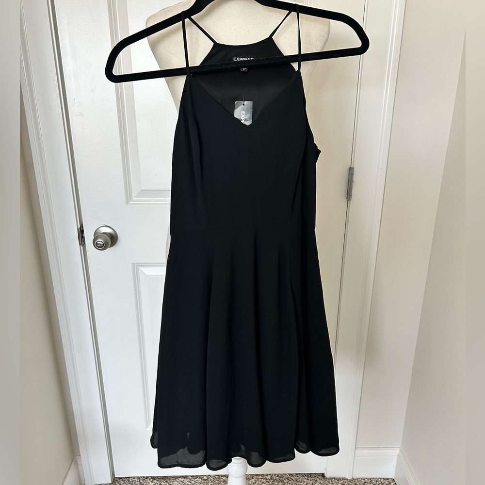 NWT Express halter neck black dress